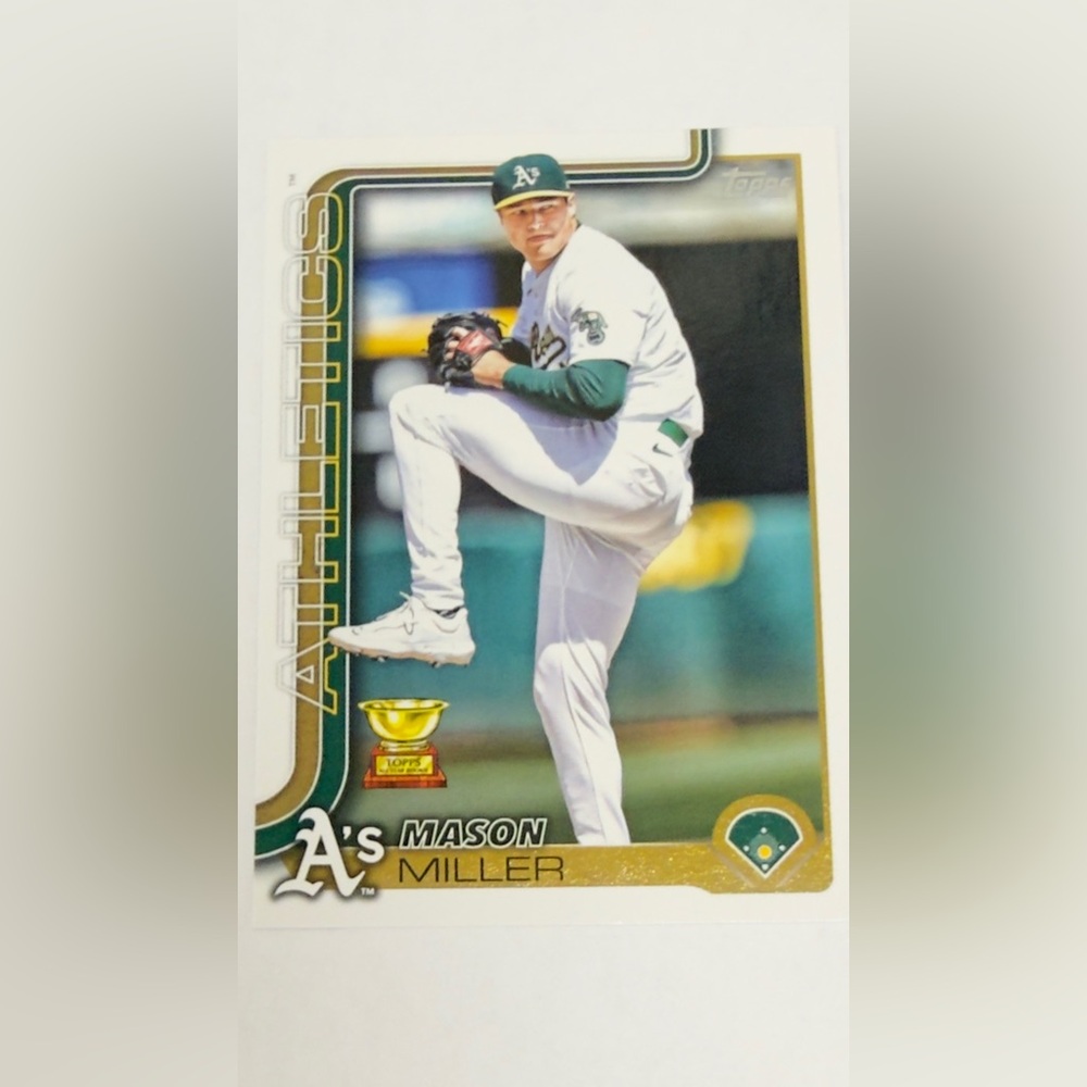 2025 Topps Oakland A's Mason Miller Pitching series-2 # 571 Rookie all star